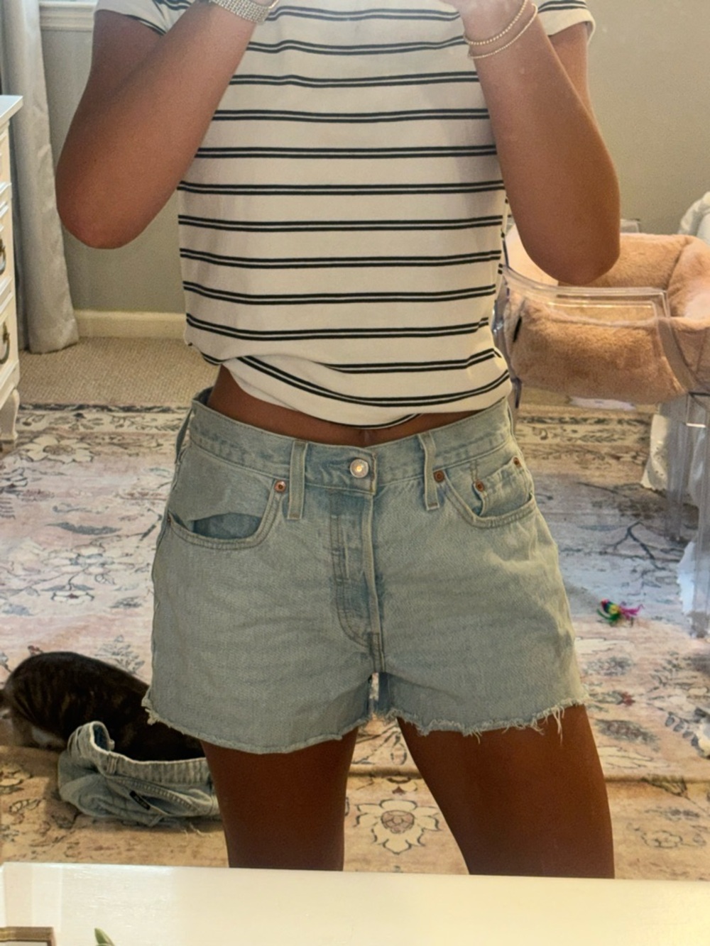 Levi's Light Blue Denim Cutoff Shorts